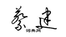 梁錦英蔡建草書個性簽名怎么寫