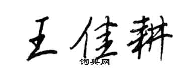 王正良王佳耕行書個性簽名怎么寫