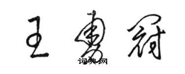 駱恆光王勇冠草書個性簽名怎么寫