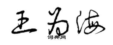 曾慶福王為海草書個性簽名怎么寫