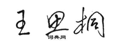 駱恆光王思桐草書個性簽名怎么寫