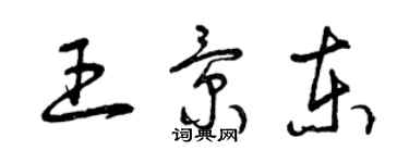 曾慶福王景東草書個性簽名怎么寫