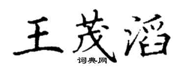 丁謙王茂滔楷書個性簽名怎么寫