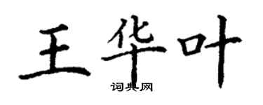 丁謙王華葉楷書個性簽名怎么寫