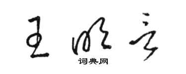 駱恆光王明言草書個性簽名怎么寫