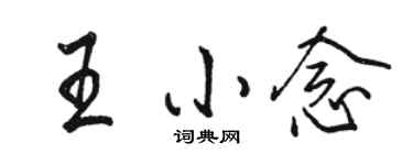 駱恆光王小念行書個性簽名怎么寫