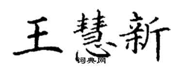 丁謙王慧新楷書個性簽名怎么寫