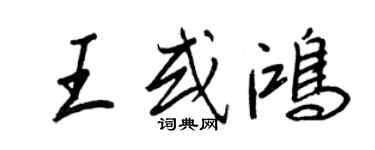 王正良王或鴻行書個性簽名怎么寫
