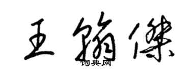 梁錦英王翰傑草書個性簽名怎么寫