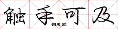 龐中華觸手可及行書怎么寫