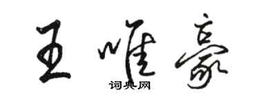 駱恆光王唯豪行書個性簽名怎么寫