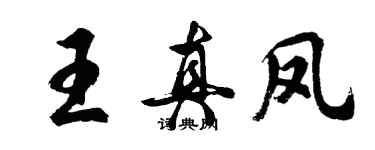 胡問遂王真鳳行書個性簽名怎么寫