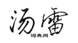 駱恆光湯雷行書個性簽名怎么寫