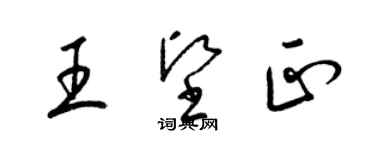 梁錦英王堅正草書個性簽名怎么寫