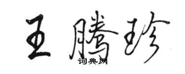 駱恆光王騰珍行書個性簽名怎么寫