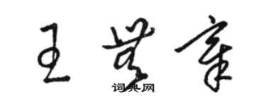 駱恆光王無章草書個性簽名怎么寫