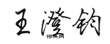 駱恆光王澄鈞行書個性簽名怎么寫