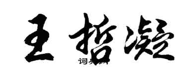 胡問遂王哲凝行書個性簽名怎么寫