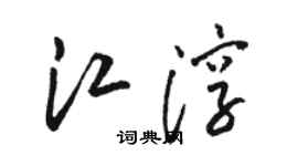 駱恆光江淳草書個性簽名怎么寫