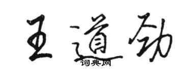 駱恆光王道勁行書個性簽名怎么寫