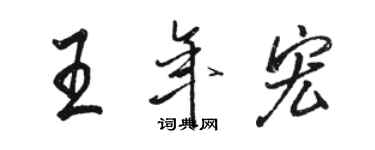 駱恆光王年宏行書個性簽名怎么寫