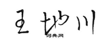 駱恆光王地川草書個性簽名怎么寫