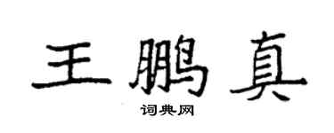 袁強王鵬真楷書個性簽名怎么寫