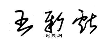 朱錫榮王新獻草書個性簽名怎么寫