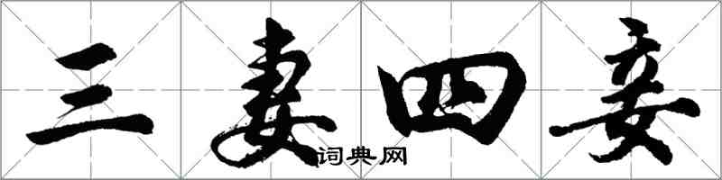 胡問遂三妻四妾行書怎么寫