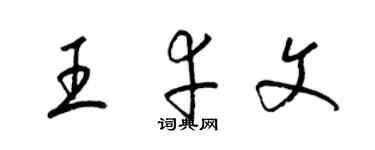 梁錦英王幸文草書個性簽名怎么寫