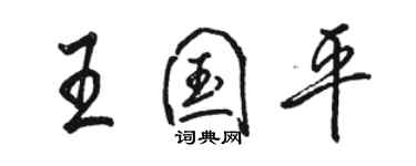 駱恆光王國平行書個性簽名怎么寫