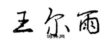 曾慶福王爾雨行書個性簽名怎么寫