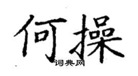 丁謙何操楷書個性簽名怎么寫
