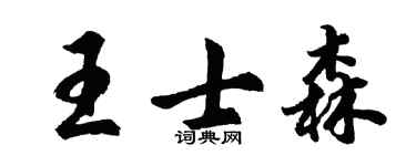 胡問遂王士森行書個性簽名怎么寫