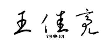 梁錦英王佳亮草書個性簽名怎么寫