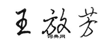 駱恆光王放芳行書個性簽名怎么寫