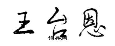 曾慶福王台恩行書個性簽名怎么寫