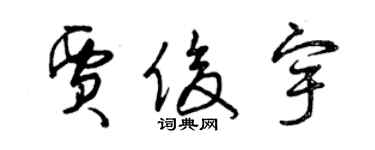 曾慶福賈俊宇草書個性簽名怎么寫