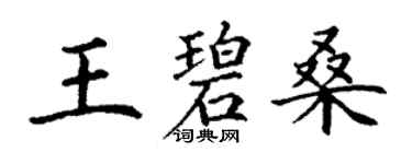 丁謙王碧桑楷書個性簽名怎么寫