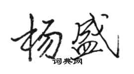 駱恆光楊盛行書個性簽名怎么寫