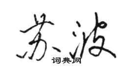 駱恆光蘇波行書個性簽名怎么寫