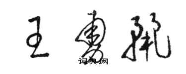 駱恆光王勇麗草書個性簽名怎么寫