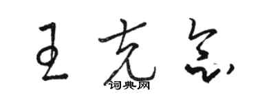 駱恆光王克念草書個性簽名怎么寫