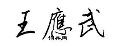 王正良王應武行書個性簽名怎么寫