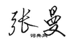 駱恆光張曼行書個性簽名怎么寫