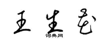 梁錦英王生花草書個性簽名怎么寫