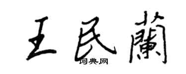王正良王民蘭行書個性簽名怎么寫