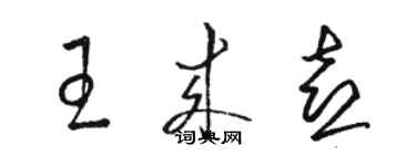 駱恆光王來喜草書個性簽名怎么寫