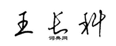 梁錦英王長科草書個性簽名怎么寫