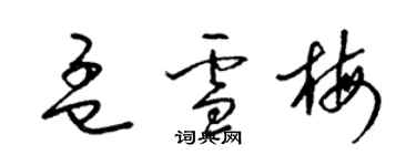 梁錦英孟雪梅草書個性簽名怎么寫